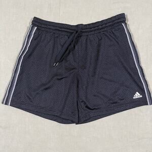 Adidas Polyester Mesh Athletic Shorts Regular Fit Black Sporty